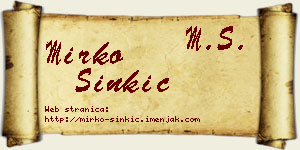 Mirko Sinkić vizit kartica
